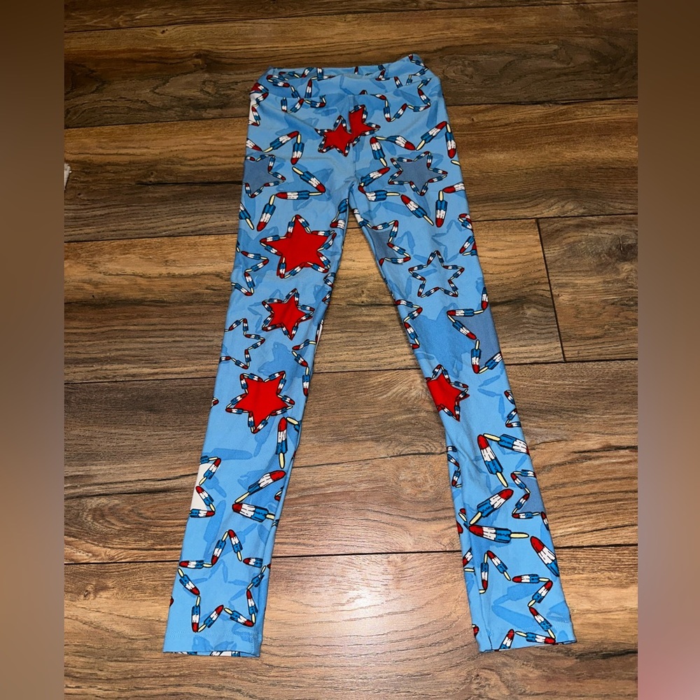 LulaRoe Girls 4th of July Leggings.